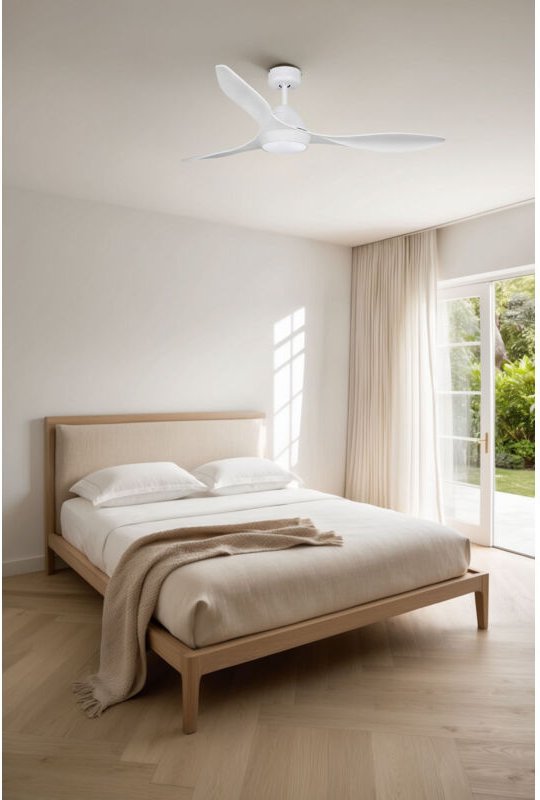 Faro Polaris Großer Deckenventilator Mattweiß mit Licht Tuya Smart System