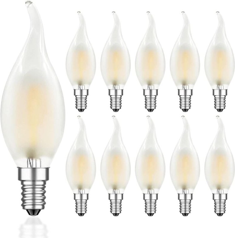 Kcvv - E14 4W led Dimmbare Kerzenlampe, E14 Vintage 2700K Warmweiß Kerzenförmige Glühbirne, Retro Kerzenlampe für Kronle...