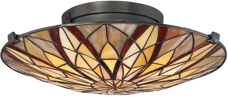 Elstead Victory Tiffany Semi-Flush, tapfere Bronze, E27