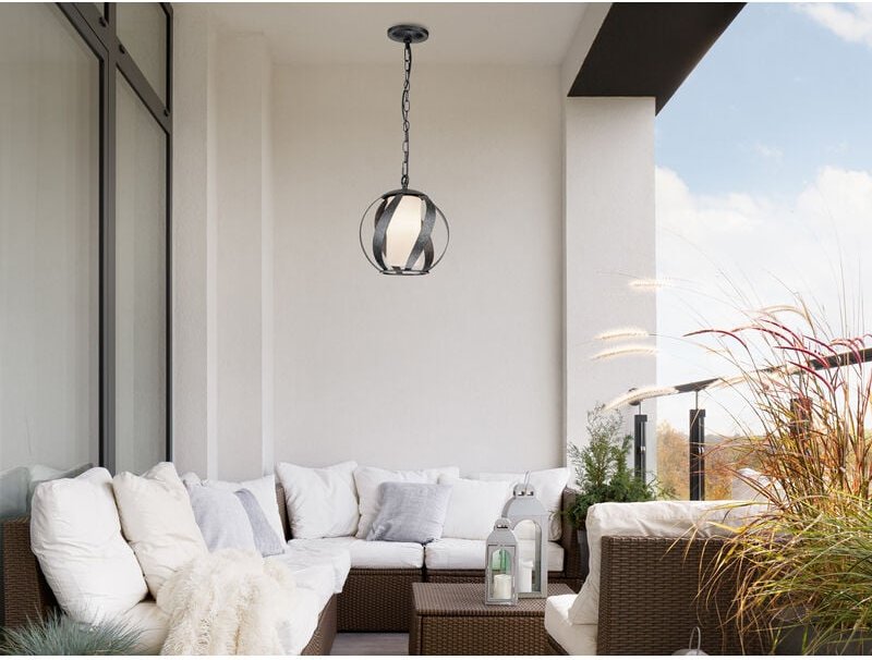 Außergewöhnliche Pendelleuchte für Innen & Außen, Ø25cm