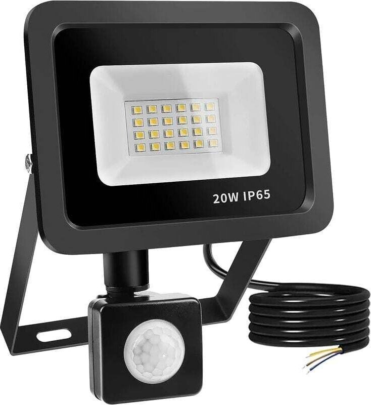 20W LED Flutlicht mit Bewegungsmelder, 24 LEDs Außen LED Strahler mit Bewegungsmelder IP65 Wasserdicht, LED Flutlicht Au...