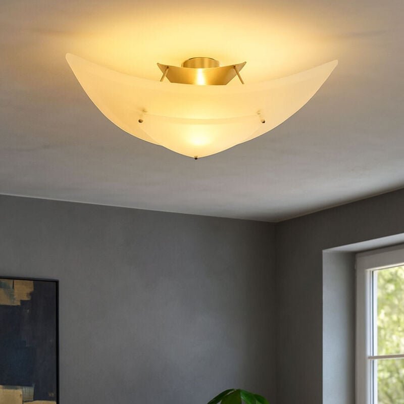 Deckenlampe Deckenleuchte Leuchte satiniertes Glas Deckenbeleuchtung Delta 858022