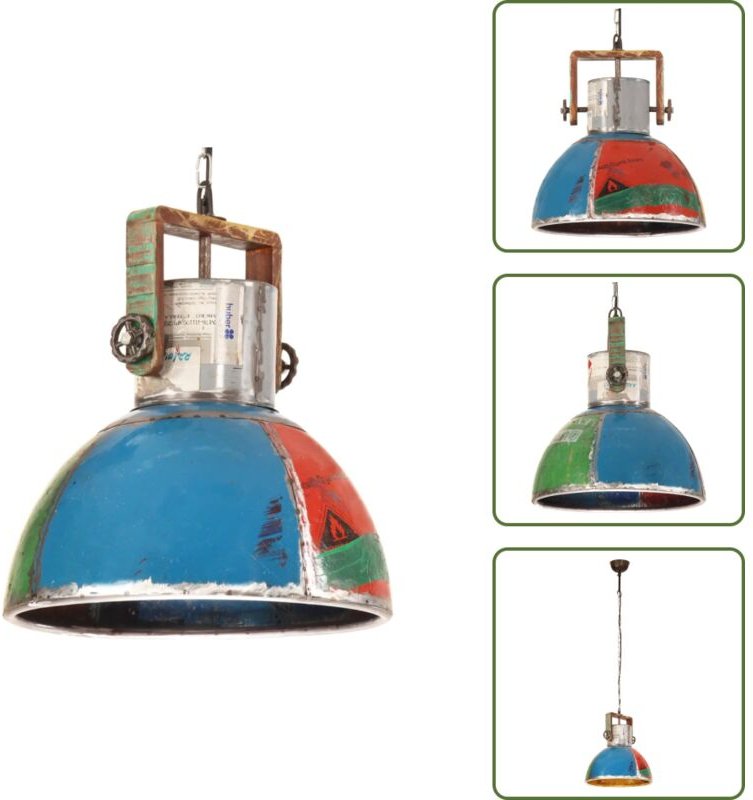 Industrielle Wohnlampe - vidaXL Hängelampe Industrie-Stil 25 W Mehrfarbig Rund 40 cm E27 - Landhaus Stil