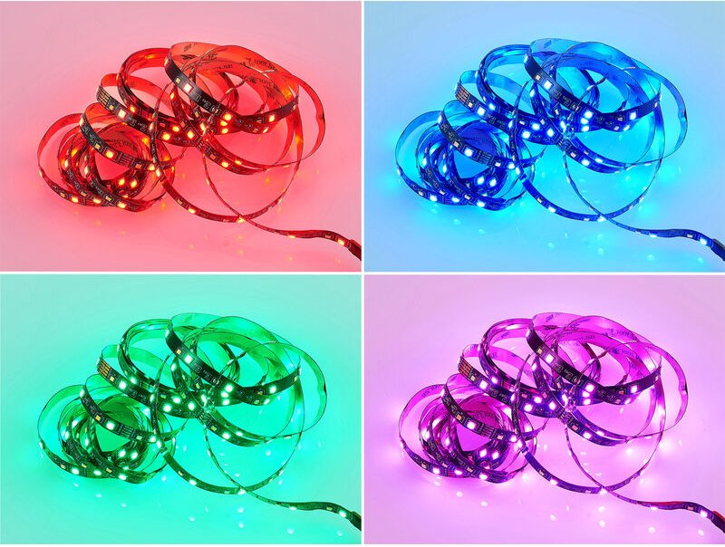 LED Streifen GRIP mit Fernbedienung, RGB Farbwechsel & Dimmer - 5 Meter