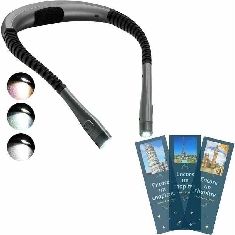 Gloucester Lectures wiederaufladbar, Lampe Lectures Au Lit, 3 Couleurs, 6 Niveaux de Luminosité, Bras Pliables, Longue D...