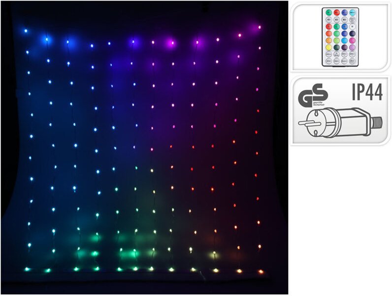 Vorhang 400 LED Rvb mit transparenten Perlen