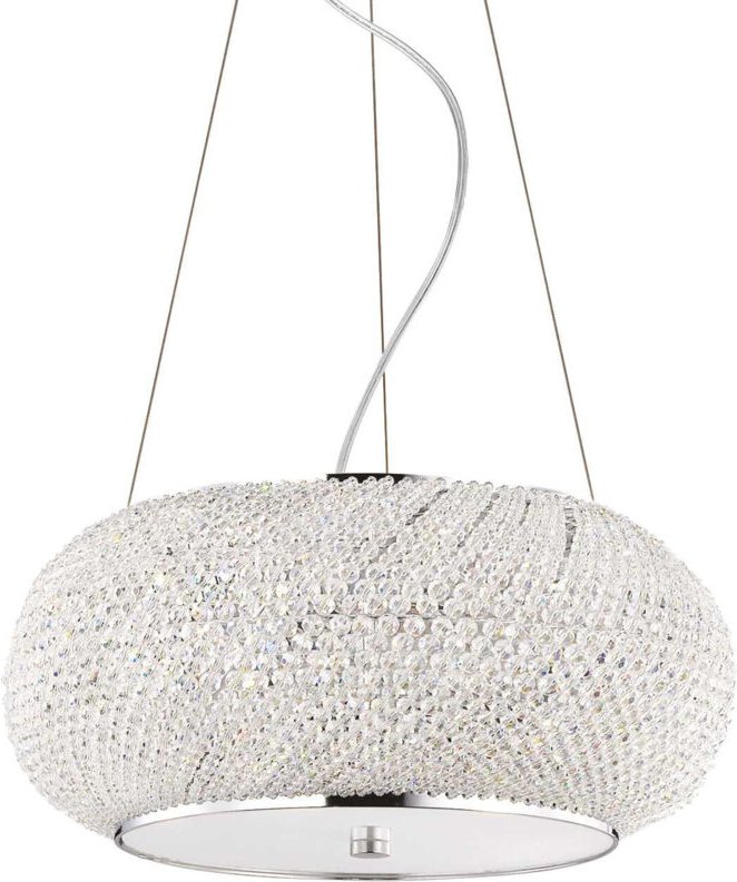 Ideal Lux - Pasha' - 6 Licht Decke Anhänger Chrom mit Kristallen, E14