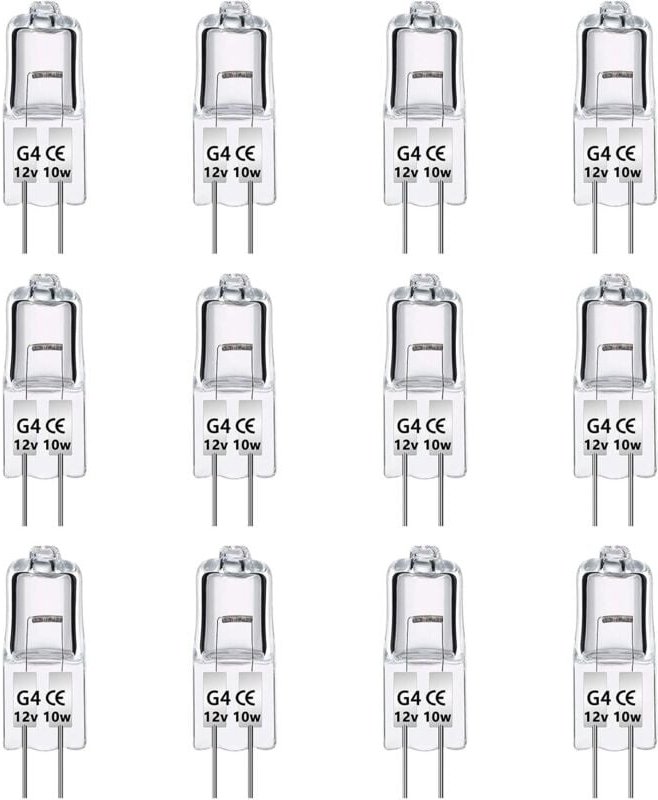 Thumbnail - Lablanc - 12er-Pack G4-Halogenlampen 12 v 10 w, dimmbar, Warmweiß 2700 k, 140 lm, Niederspannungs-G4-Halogenlampe, klare...