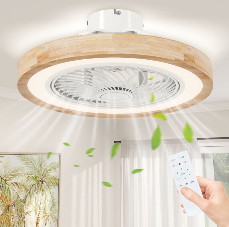 HOMCOM Deckenventilator mit Beleuchtung und Fernbedienung, Ø50 cm, 40 W Dimmbare LED Deckenleuchte mit Ventilator, 6 Ges...