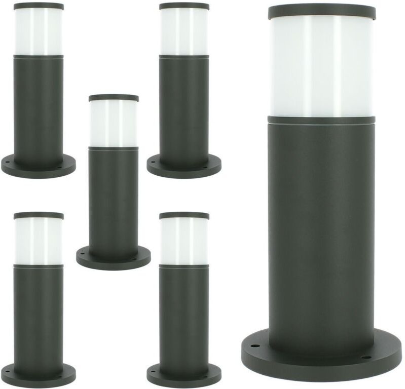 Arum Lighting - Satz von 6 veracruz anthrazitfarbenen Pollern für den Außenbereich, Höhe 35 cm