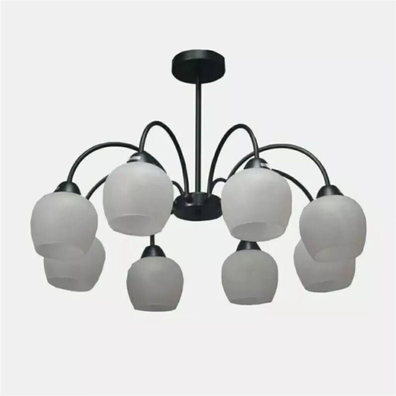 Thumbnail - Trade Shop - deckenleuchte E27 8 arme moderne lampe mit glasbechern aufhängend 00934 -
