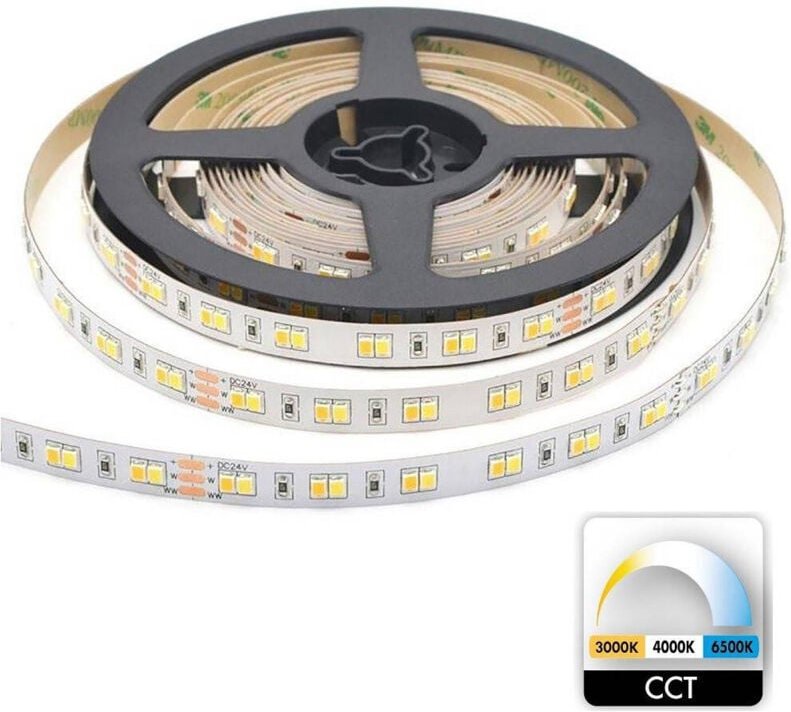 Trade Shop - striscia 980LED 55W cct da 3000K to 6500K 24V dimmerabile strips bobina 5MT -