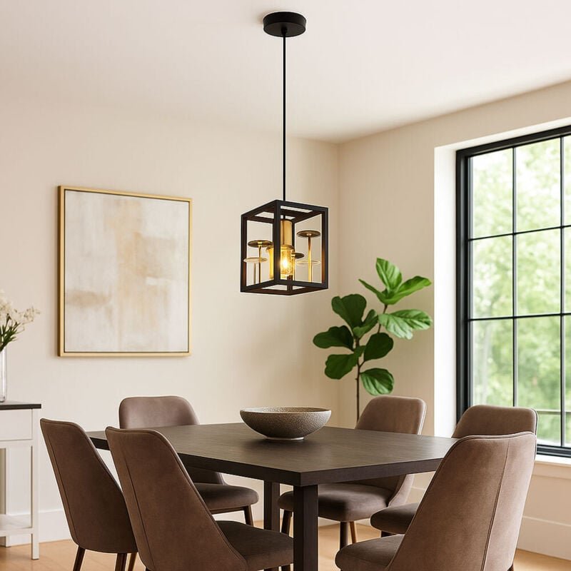 Hängeleuchte Esszimmerlampe Pendelleuchte Kristalle rauch Glas klar schwarz E27