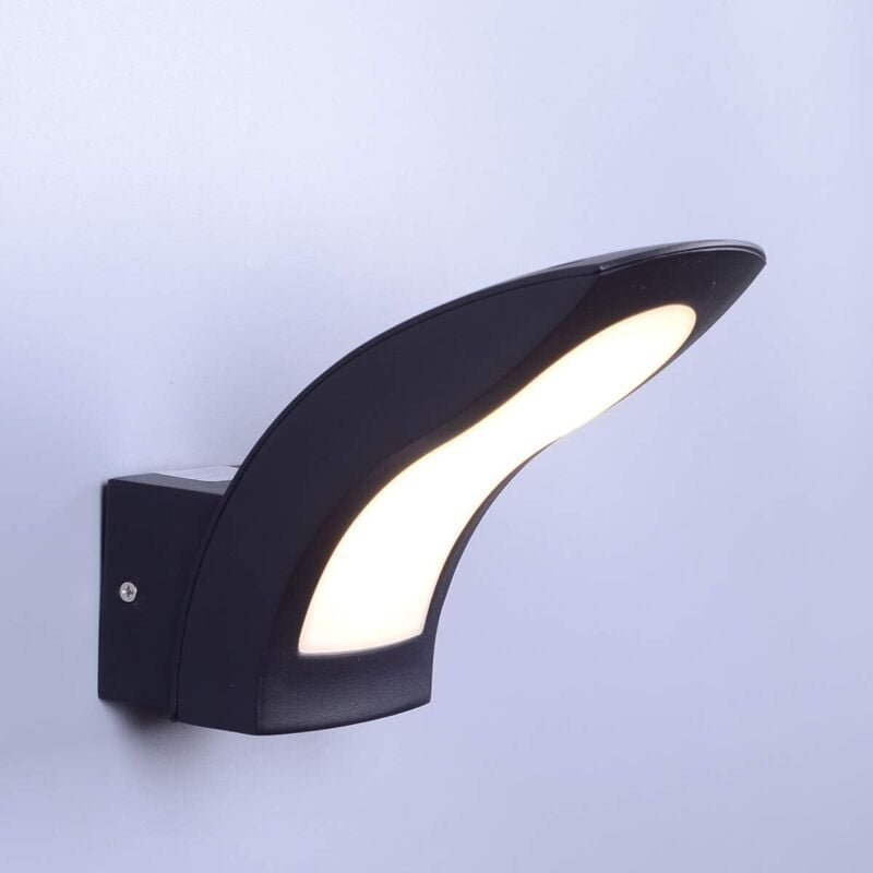 LED-Wandleuchte für den Innen- und Außenbereich, 10 W, schwarzes Aluminium, Schutzart IP54