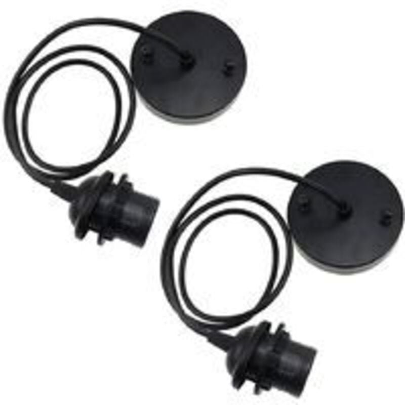 Ersandy - 2 x E27-Lampenfassung, Metall-Pendelleuchte, Retro-Kronleuchter, Decken-Pendelleuchten, Lampenfassung mit Kabe...