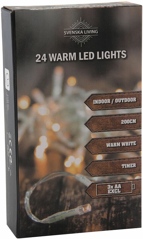 HIT - 1.01 led Lichterkette 24 led - 200 cm / Timer