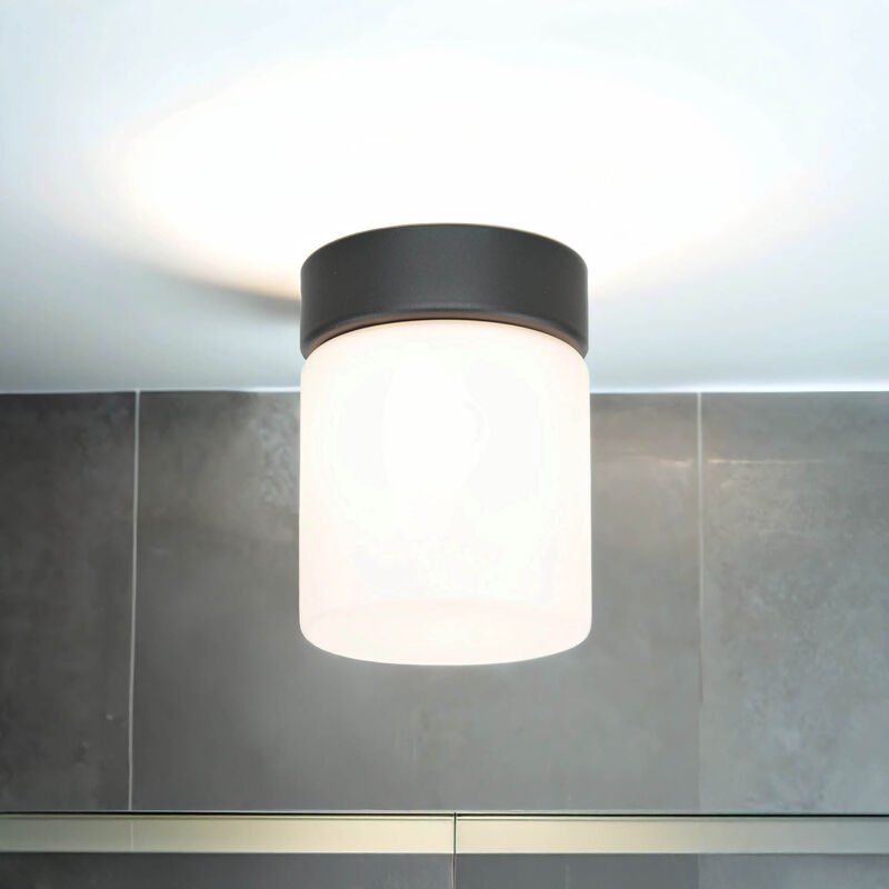 Licht-erlebnisse - Badezimmerleuchte Weiß Schwarz IP44 G9 Glas Metall Badleuchte