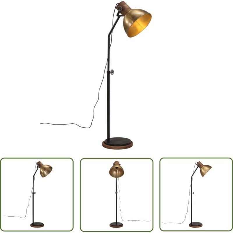 The Living Store Stehleuchte 25 W Antik Messing 30x30x100-150 cm E27 - Industrielampen - Stehlampe - Wohnzimmerstil - Es...