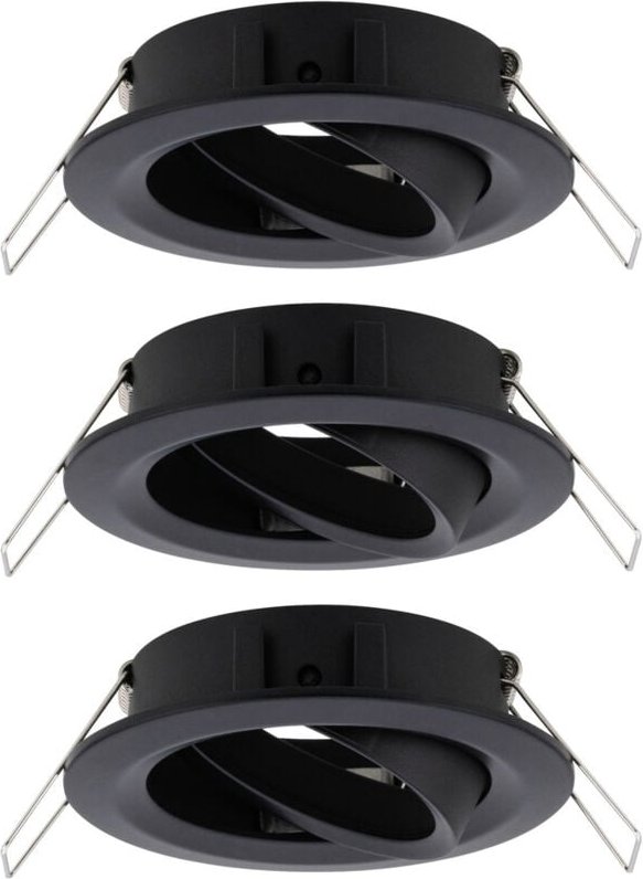 Paulmann - 92487 ebl Choose Einbauring 3er Set 10 w Schwarz (matt)