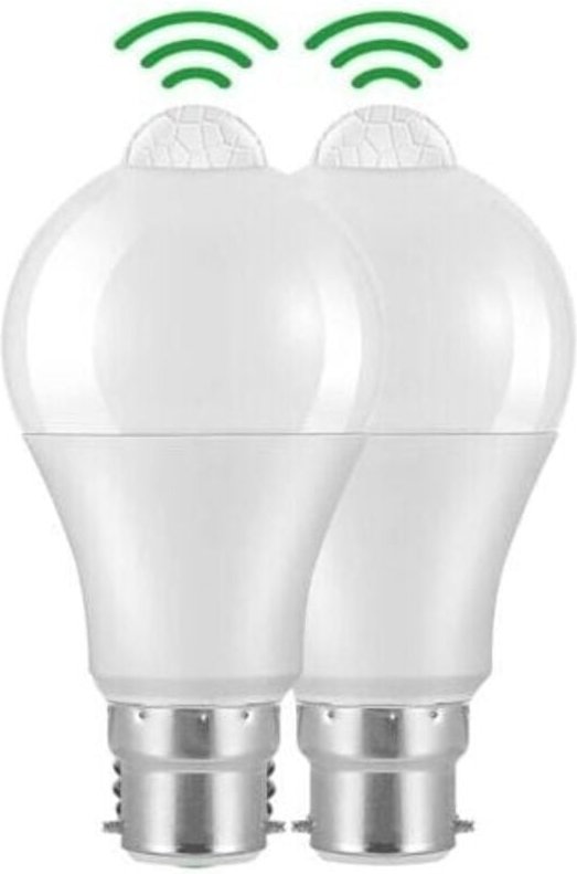 Stück Bewegungsmelder-Glühbirne B22 Bajonett-LED, 12 W, 1020 lm, Kaltweiß 6000 K, CIR 85, wasserdicht IP42, energiespare...