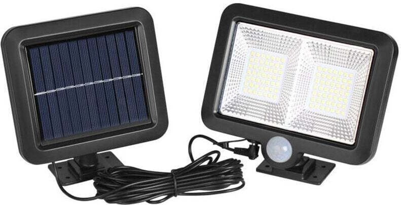 Solarbetriebene LED-Außenleuchte mit Bewegungsmelder, IP65 wasserdicht, 120° Abstrahlwinkel, Solarleuchte mit 5 m Kabel ...