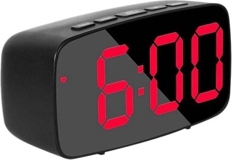 Odipie - Intelligenter digitaler Wecker am Bett, rote LED-Reise-USB-Schreibtischuhr mit 12/24-Stunden-Datum, Temperatur,...