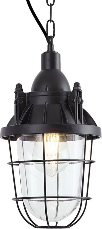 Industrielle Hängelampe schwarz mit Glas - Cabin