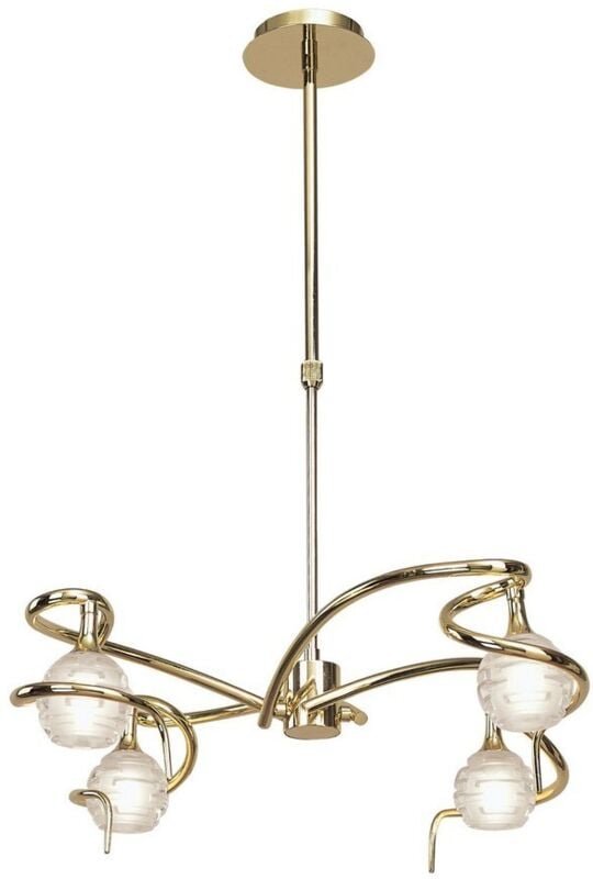 Inspired Mantra - Dali PB - Teleskopdeckenanhänger Semi Flush Cabrio 4 Light G9, Messing poliert