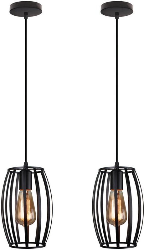 Pendelleuchte, 1 Flammig Hängelampe mit Ø15cm Drahtkäfig, Industraille Stil Kronleuchter Edison E27 Fassung für Wohnzimm...