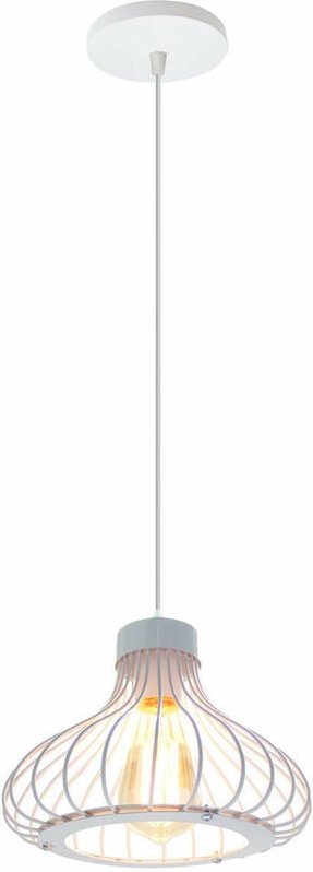 Pendelleuchte 1 Flammig Hängelampe im Industri Stil Kronleuchter mit Ø23cm Kürbis Käfig aus MetAlles für Wohnzimmer Essz...