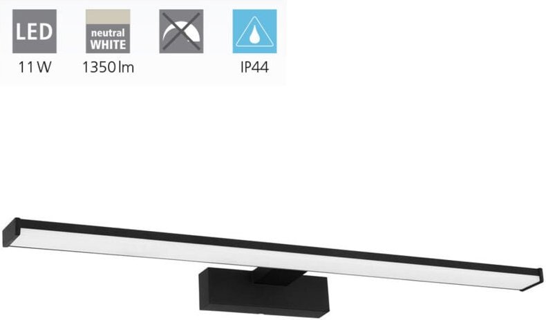 Led Spiegelleuchte Pandella 1 schwarz 60 x 4 cm neutralweiß Deckenlampen & Kronleuchter - Eglo