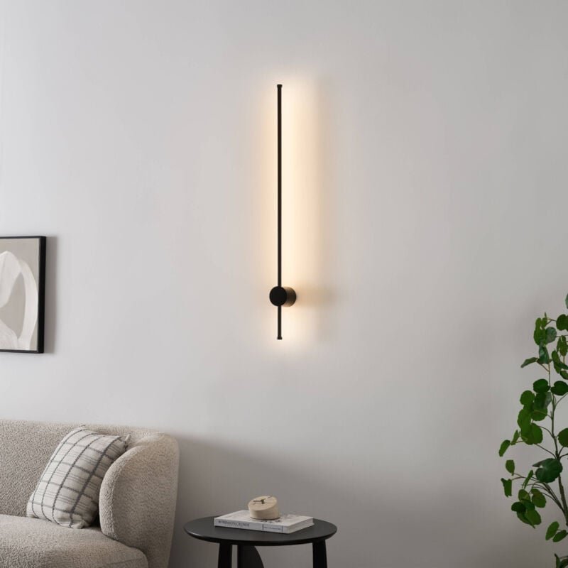 Schwarze LED-Wandleuchte 97 cm schlankes Design IP54 - Nikolai