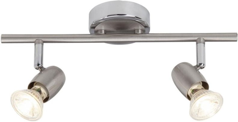 Lampe Wesley led Spotrohr 2flg eisen/chrom 2x LED-PAR51, GU10, 5W LED-Reflektorlampen inklusive, (380lm, 3000K) Köpfe sc...