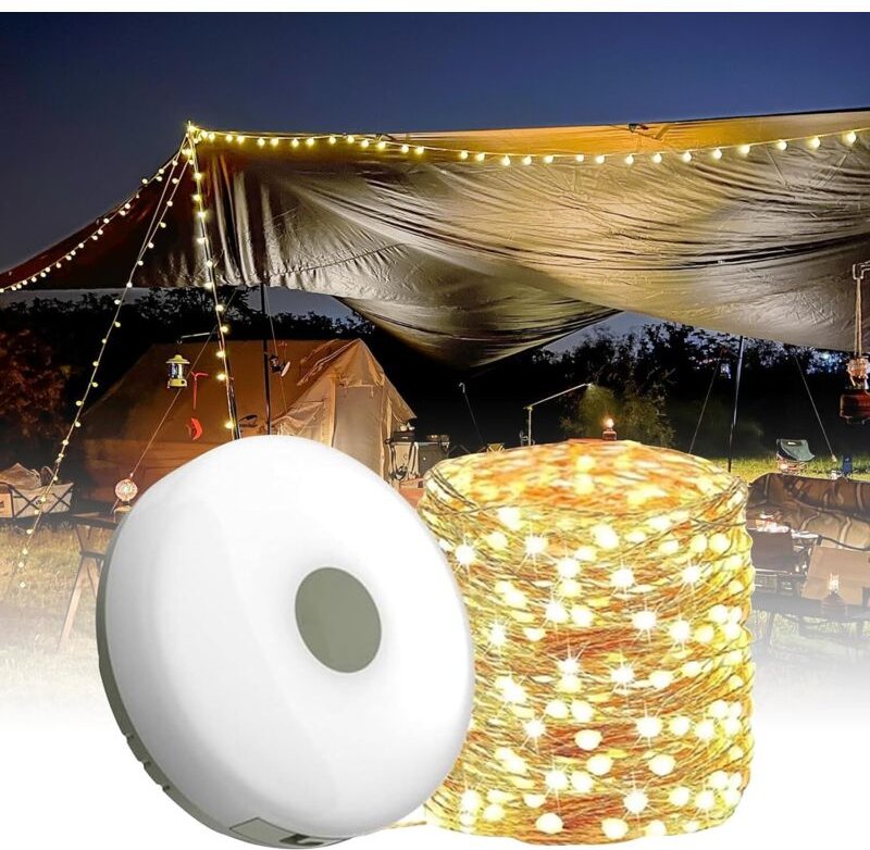 Multifunktionale Campinglampe, 2 in 1 - IP67 wasserdicht - LED-Campinglaterne - Mini-tragbare USB-Multifunktions-Camping...