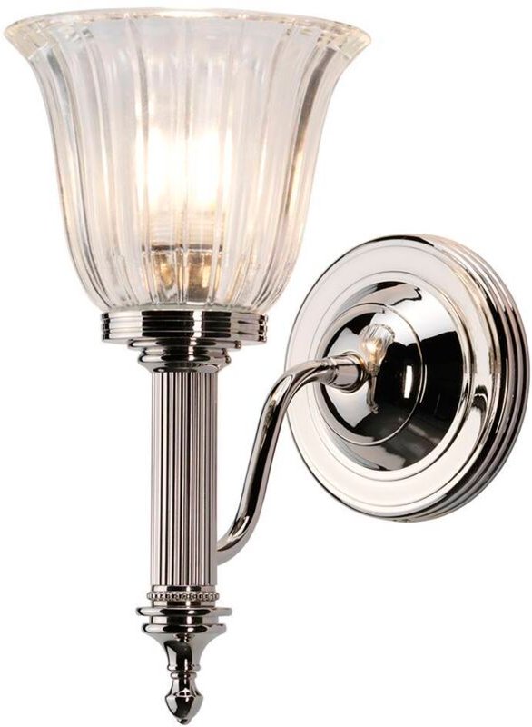 Carroll - 1 Licht Badezimmer Wandleuchte Nickel poliert IP44, G9 - Elstead