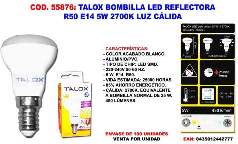 Thumbnail - Talox R50 E14 5W 2700K Warmlicht-LED-Reflektorlampe