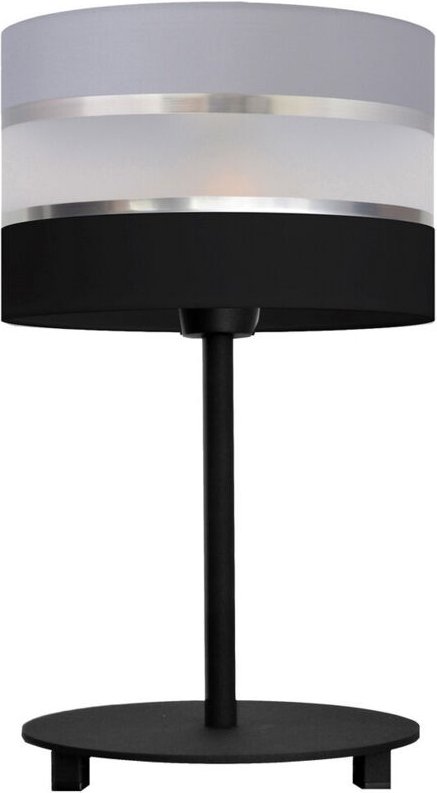 Helen Tischlampe mit rundem Schirm Grau, Silber, Schwarz 20cm - Helam