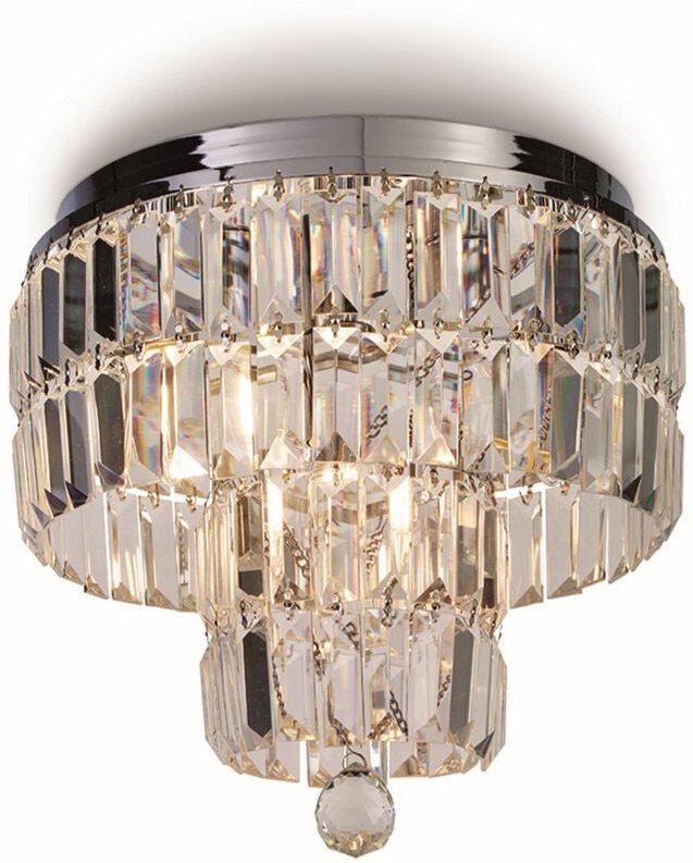 Thumbnail - Searchlight - Empire 4-flammige Deckenleuchte, Chrom & Klarglas, IP44