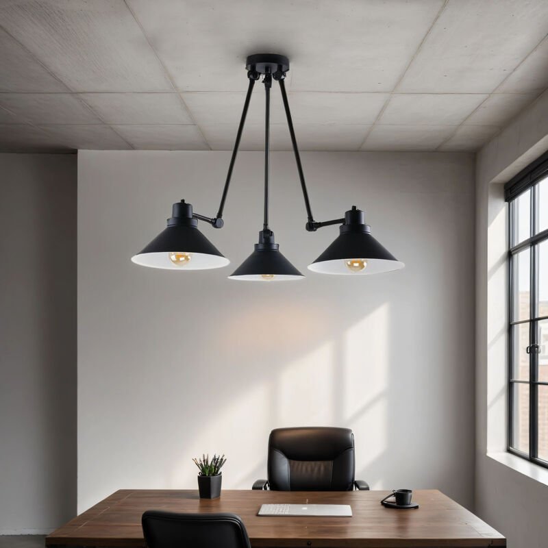 Deckenlampe Schwarz 3-flmg 61-152cm SIMONA Leuchte