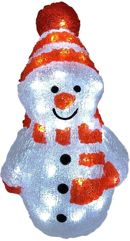 Acryl Schneemann mit 96 LEDs kaltweiß-MLK042S-Rot