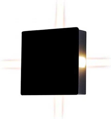 V-tac - 4W Schwarze Led Wandleuchte IP65 Quadratische Form VT-704 4000K