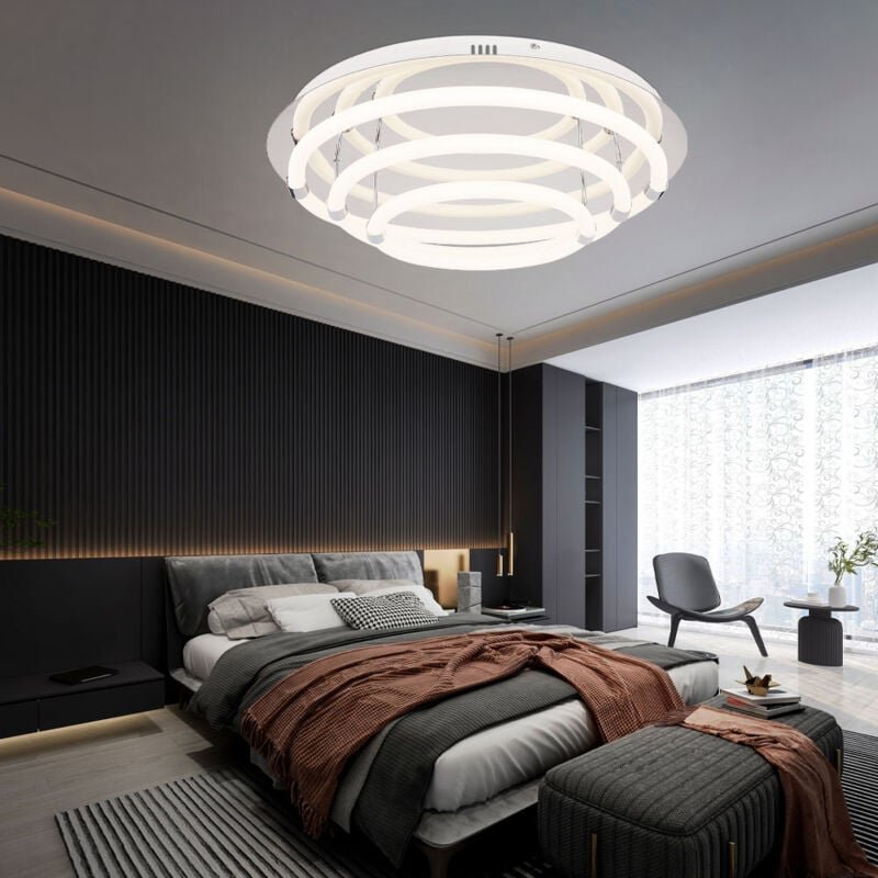 Led Deckenleuchte Wohnzimmerleuchte Esszimmerlampe Deckenlampe Schlafzimmerlampe Designleuchte, Metall Kunststoff weiß C...