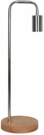 Opjet 010390 – Stehlampe „Brook“ Ø15x49cm – Metallausführung verchromt – Sockel aus Holz