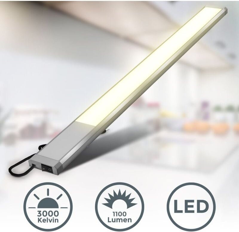 B.k.licht - Unterbauleuchte - 10W, 1100lm, led, Schalter, Stecker, warmweiß, silber