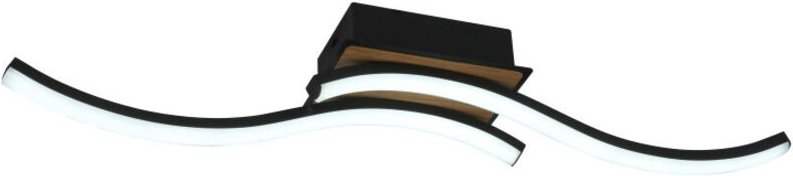 LED Deckenleuchte 32W 3520lm 3000-6500K 62cm Schwarz/Holz Dimmbar Murray Serie