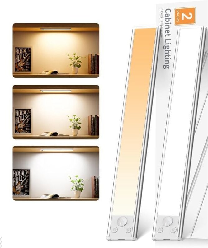 ZVD - Eclairage Cuisine Sous Meuble, 30CM Lampe Placard, Reglette Led Rechargeable Usb avec Détecteur de Mouvement 3 Mod...