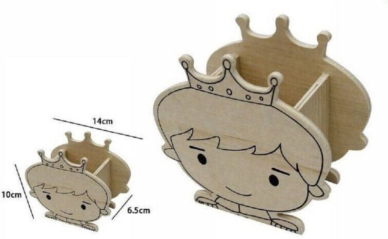 Trade Shop Traesio - Trade Shop - 2 stücke stifthalter behälter stifte bleistifte natürliches holz decoupage prince 5348...