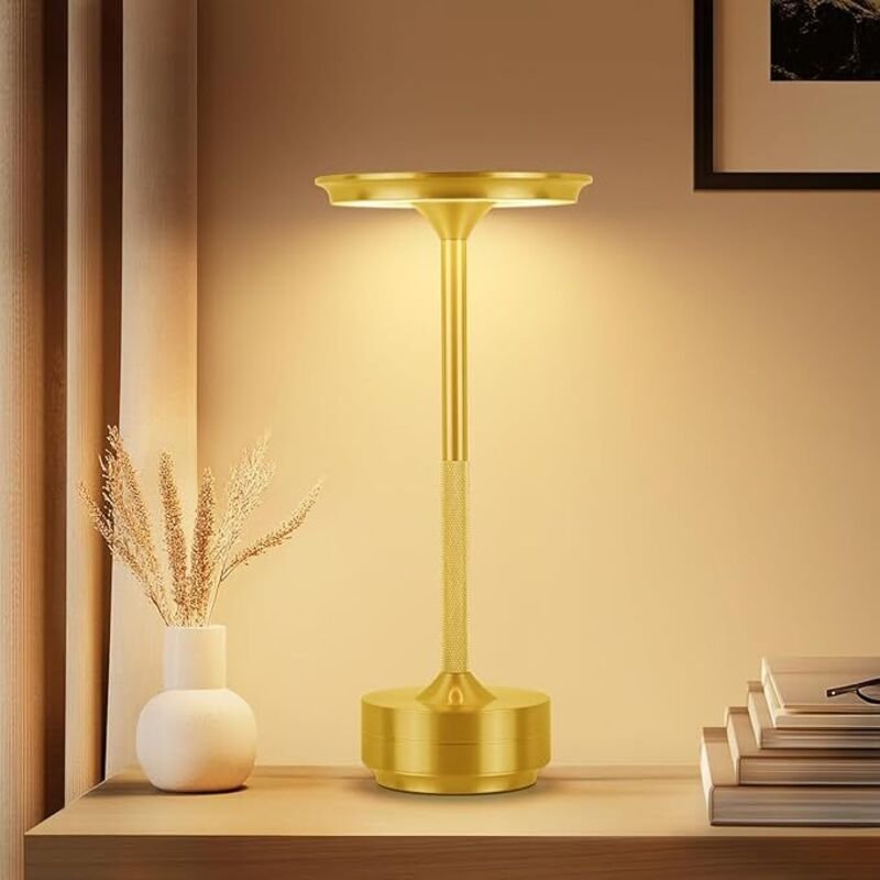Wiederaufladbare kabellose Tischlampe, 1200mA batteriebetriebene Schreibtischlampen, 3-farbige stufenlose Dimmen Tischla...
