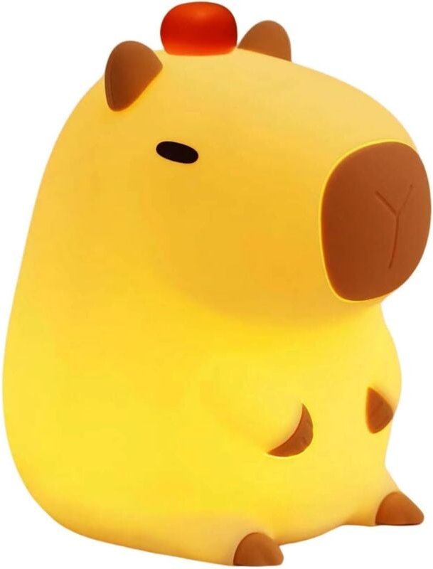 Capybara-Nachtlicht, süße, matschige LED-Lampe mit Tiermotiv, dimmbares Nachtlicht für Kinder im Kinderzimmer, wiederauf...