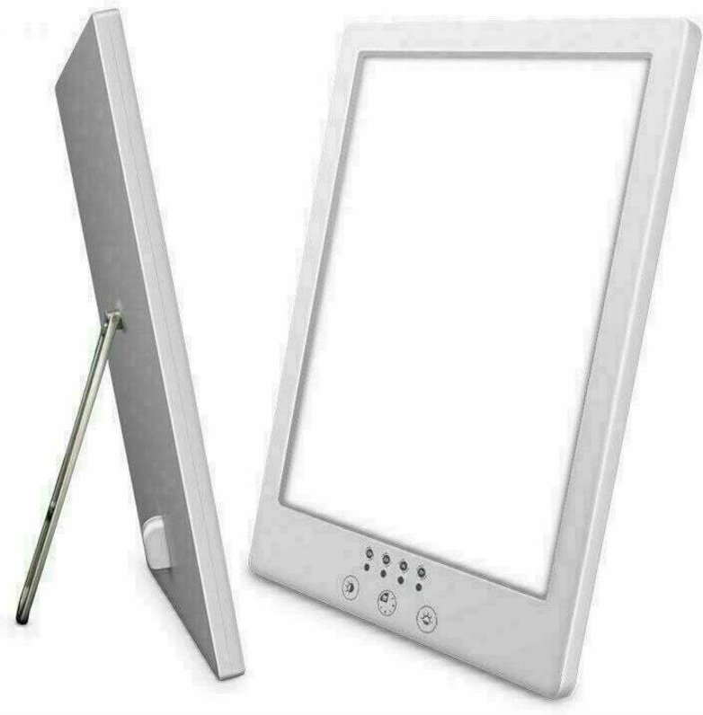 12000 Lux Lichttherapielampe, UV-freie LED mit einstellbarer Helligkeit und Farbtemperatur, Timer, Touch-Steuerung, Memo...